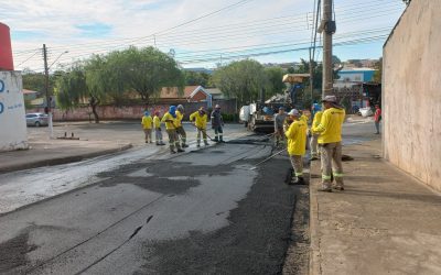 Rua na divisa entre Nova Suíça e Jd. Alvorada é recapeada