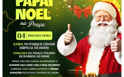 Papai Noel chega nesta segunda-feira com carreata e várias atrações especiais