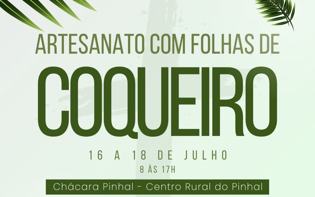 Curso de artesanato com folha de coqueiro está com inscrições abertas