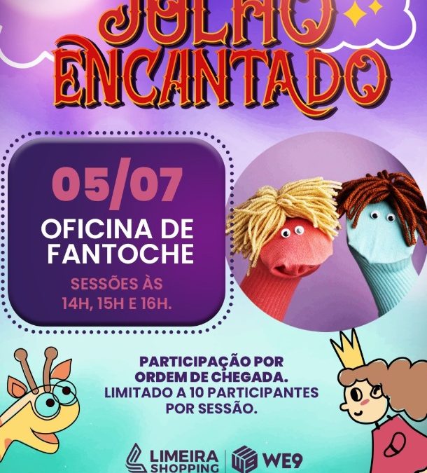 Julho Encantado tem oficinas gratuitas às crianças no Limeira Shopping
