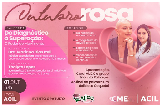 Outubro Rosa 2025 tem abertura oficial com palestra inspiradora na ACIL