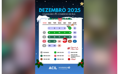ACIL divulga horários especiais do comércio para o fim de ano